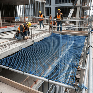 Filet de sécurité de construction robuste en PEHD pour la protection contre les chutes