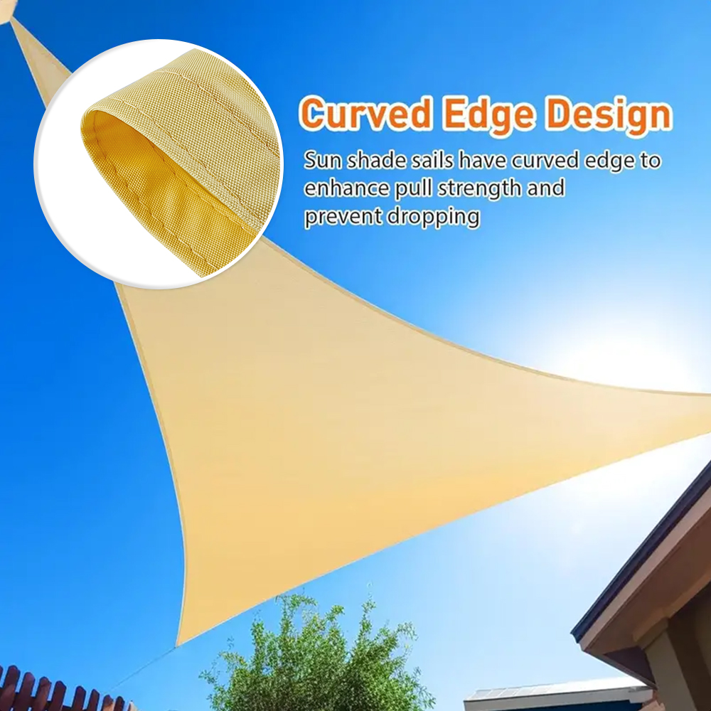 Polyester Yellow Sun Shade Sail avec anneau D pour les patios arrière