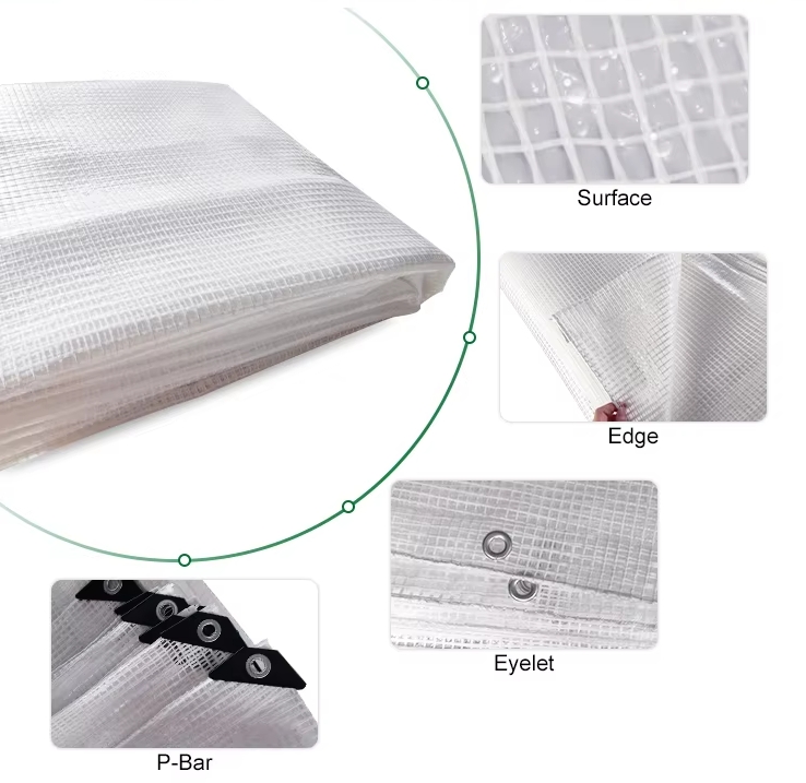 Sécurité de la construction PE Leno Tarp Échafaudage Feuille de tir à forte durée