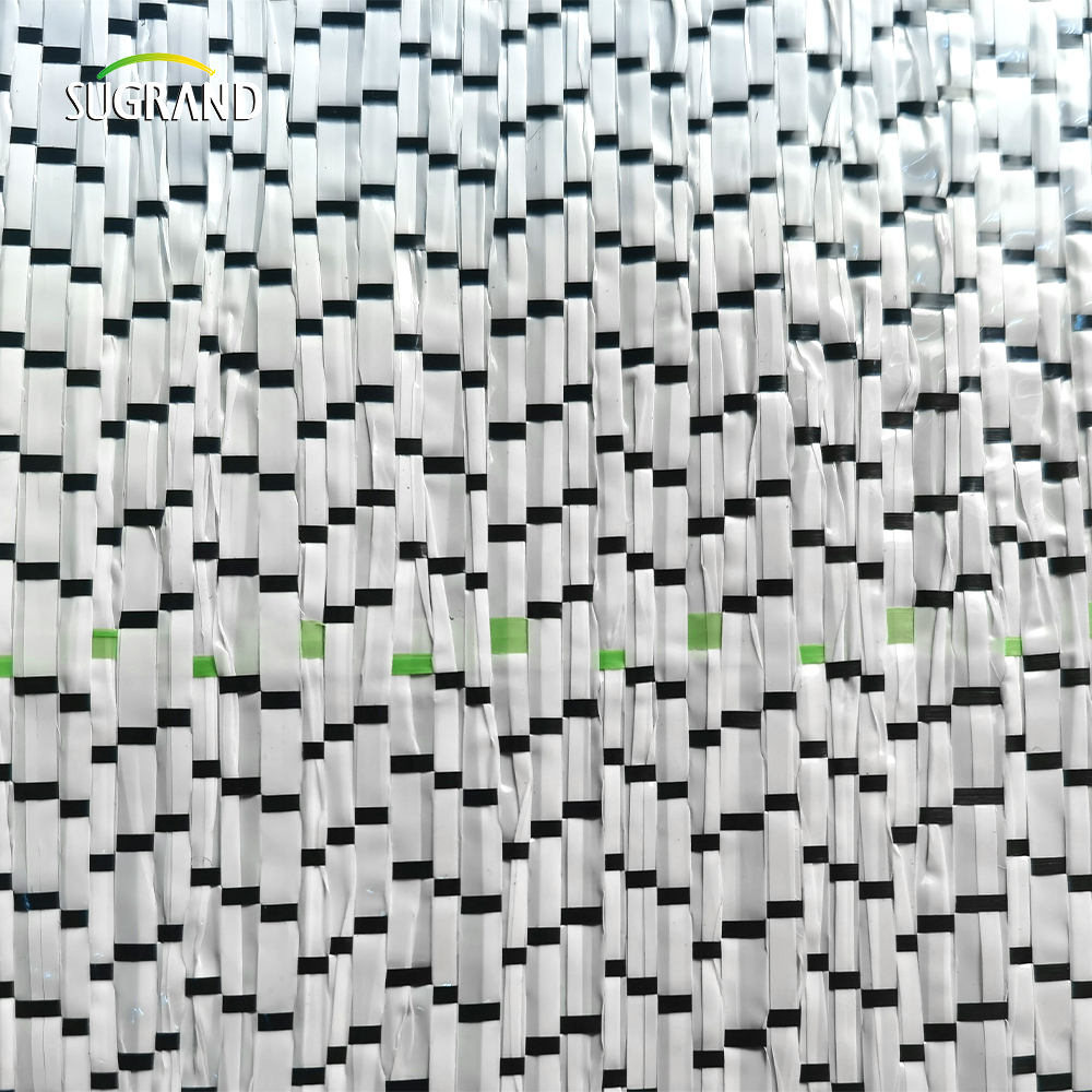 PP + UV 100G, 130G 1m / 1,8m / 5,2 m * 100m Fournisseur de couverture de sol blanc noir