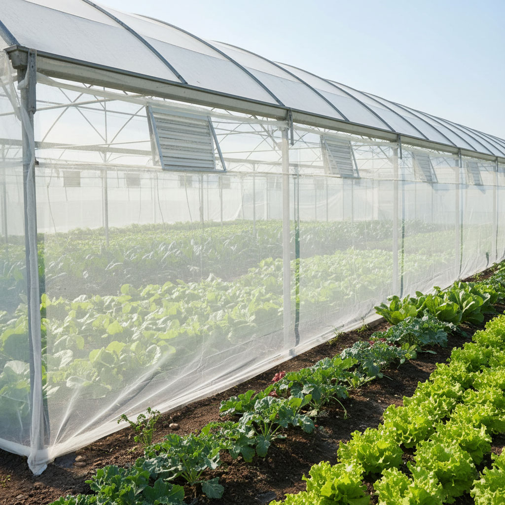 Filet anti-insectes en maille HDPE 40 pour légumes de serre